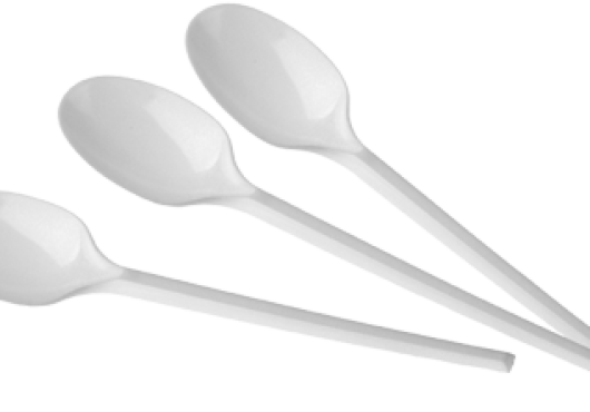 Plastic lepels wit 16.5 cm