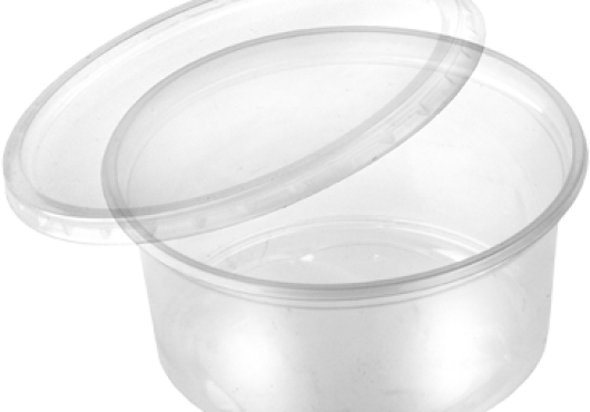 Saladebakjes+deksel 125cc rond 250st ds