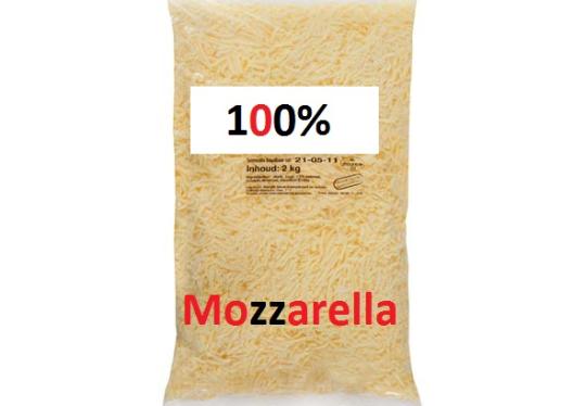 Pizzakaas 100% Mozzarella 2 kg